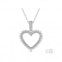 Ashi 10k White Gold Single Cut Diamond Heart Pendant