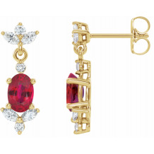 14K Yellow Ruby &  1/3 CTW Diamond Earrings - 869896016P