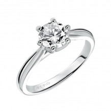 Artcarved Bridal Mounted with CZ Center Classic Solitaire Engagement Ring Abigail 14K White Gold - 31-V401ERW-E.00