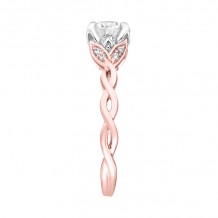 Artcarved Bridal Semi-Mounted with Side Stones Contemporary Floral Solitaire Engagement Ring Cherie 14K Rose Gold Primary & White Gold - 31-V773ERRW-E.01