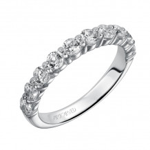 Artcarved Bridal Mounted with Side Stones Classic Diamond Wedding Band Alyssa 14K White Gold - 31-V296W-L.00