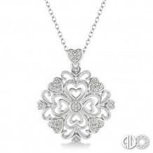 Ashi Diamonds Silver Cluster Heart Pendant