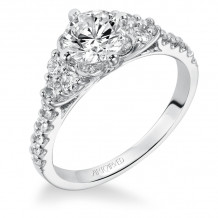 Artcarved Bridal Semi-Mounted with Side Stones Contemporary Halo Engagement Ring Heidi 14K White Gold - 31-V341ERW-E.01