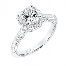 Artcarved Bridal Mounted with CZ Center Vintage Heritage Engagement Ring Audriana 14K White Gold - 31-V725ERW-E.00