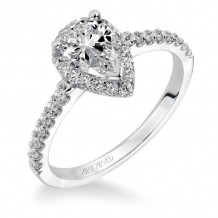 Artcarved Bridal Mounted with CZ Center Classic Halo Engagement Ring Layla 14K White Gold - 31-V324EPW-E.00