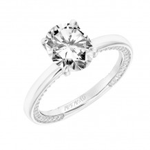 Artcarved Bridal Mounted with CZ Center Classic Diamond Engagement Ring Gigi 14K White Gold - 31-V802GVW-E.00