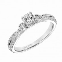 Artcarved Bridal Semi-Mounted with Side Stones One Love Engagement Ring 14K White Gold - 31-V879ARW-E.04