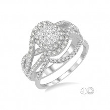 Ashi 14k White Gold Twisted Round Diamond Engagement Ring