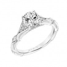 Artcarved Bridal Semi-Mounted with Side Stones Classic Diamond Engagement Ring Lorene 14K White Gold - 31-V800ERW-E.01