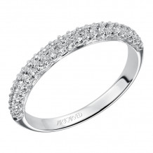 Artcarved Bridal Mounted with Side Stones Classic Stackable Diamond Anniversary Band 14K White Gold - 33-V9130W-L.00