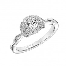 Artcarved Bridal Mounted Mined Live Center Contemporary One Love Engagement Ring Willow 18K White Gold - 31-V883BRW-E.01