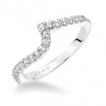 Artcarved Bridal Mounted with Side Stones Contemporary Diamond Wedding Band Orla 14K White Gold - 31-V597W-L.00