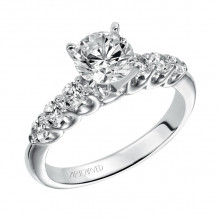 Artcarved Bridal Mounted with CZ Center Classic 7-Stone Engagement Ring Maddie 14K White Gold - 31-V295ERW-E.00