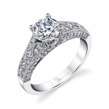 0.51tw Semi-Mount Engagement Ring With 1ct Round Head