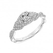 Artcarved Bridal Mounted Mined Live Center Contemporary One Love Engagement Ring Dakota 14K White Gold - 31-V873ARW-E.00