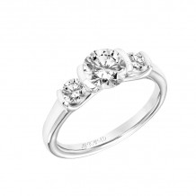 Artcarved Bridal Mounted with CZ Center Contemporary 3-Stone Engagement Ring Adriana 14K White Gold - 31-V191ERW-E.00