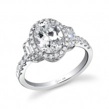 0.66tw Semi-Mount Engagement Ring With 2ct Oval Head
