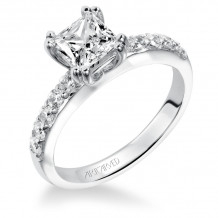 Artcarved Bridal Mounted with CZ Center Classic Diamond Engagement Ring Mia 14K White Gold - 31-V223ECW-E.00
