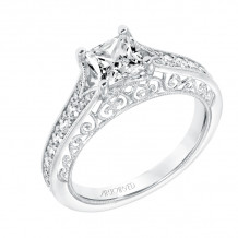 Artcarved Bridal Mounted with CZ Center Vintage Filigree Diamond Engagement Ring Savannah 14K White Gold - 31-V723ECW-E.00