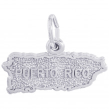 Sterling Silver Puerto Rico Map Charm