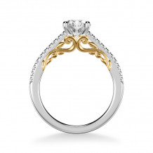 Artcarved Bridal Semi-Mounted with Side Stones Classic Lyric Engagement Ring Tracy 14K White Gold Primary & 14K Yellow Gold - 31-V1008ERWY-E.01