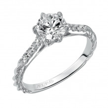 Artcarved Bridal Mounted with CZ Center Contemporary Twist Diamond Engagement Ring Meadow 14K White Gold - 31-V466ERW-E.00