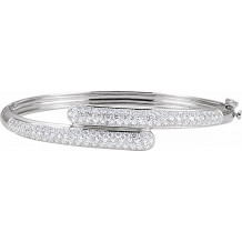 14K White 3 CTW Diamond Bangle Bracelet - 64208100344P