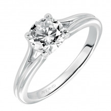 Artcarved Bridal Mounted with CZ Center Classic Solitaire Engagement Ring Lana 14K White Gold - 31-V408ERW-E.00