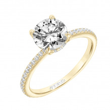 Artcarved Bridal Semi-Mounted with Side Stones Classic Engagement Ring Chelsea 14K Yellow Gold - 31-V820GRY-E.01