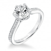 Artcarved Bridal Mounted with CZ Center Classic Diamond Engagement Ring Milly 14K White Gold - 31-V642GRW-E.00