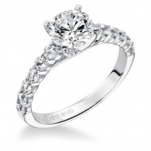 Artcarved Bridal Mounted with CZ Center Classic Diamond Engagement Ring Natalie 14K White Gold - 31-V240ERW-E.00