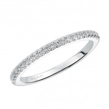 Artcarved Bridal Mounted with Side Stones Contemporary Diamond Wedding Band Jacqueline 14K White Gold - 31-V453W-L.00