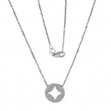 Luvente 14k White Gold Diamond Pave Necklace
