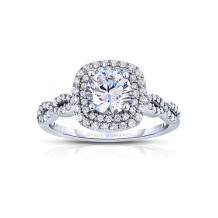 True Romance 14k White 0.42ct Diamond Double Halo Semi Mount Engagement Ring
