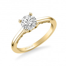 Artcarved Bridal Mounted with CZ Center Classic Lyric Engagement Ring Carly 14K Yellow Gold - 31-V1002ERY-E.00