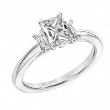 Artcarved Bridal Semi-Mounted with Side Stones Classic 3-Stone Engagement Ring Audrey 14K White Gold - 31-V869EEW-E.01