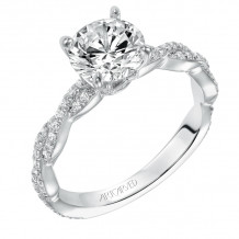 Artcarved Bridal Semi-Mounted with Side Stones Contemporary Twist Engagement Ring Madeleine 14K White Gold - 31-V575GRW-E.01
