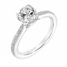 Artcarved Bridal Mounted with CZ Center Classic Diamond Engagement Ring Zelda 14K White Gold - 31-V736ERW-E.00