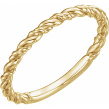14K Yellow Stackable Rope Ring - 51570102P