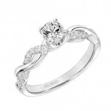 Artcarved Bridal Mounted with CZ Center Contemporary One Love Engagement Ring Gabriella 14K White Gold - 31-V319ERW-E.00