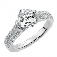 Artcarved Bridal Mounted with CZ Center Classic Engagement Ring Lynn 14K White Gold - 31-V393FRW-E.00