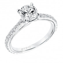 Artcarved Bridal Mounted with CZ Center Contemporary Twist Engagement Ring Carmen 14K White Gold - 31-V706ERW-E.00