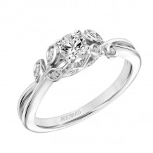 Artcarved Bridal Mounted Mined Live Center Contemporary One Love Engagement Ring Corinne 18K White Gold - 31-V317ARW-E.02