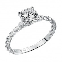 Artcarved Bridal Mounted with CZ Center Contemporary Rope Solitaire Engagement Ring Joanna 14K White Gold - 31-V460ERW-E.00