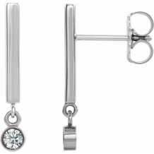 14K White 1/8 CTW Diamond Bar Earrings - 869066000P
