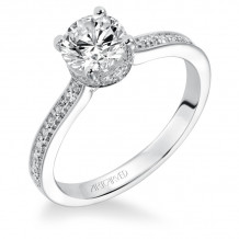 Artcarved Bridal Mounted with CZ Center Classic Engagement Ring Jeanine 14K White Gold - 31-V314ERW-E.00