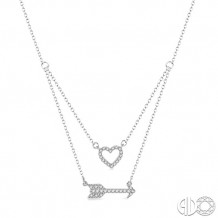 Ashi 14k White Gold Heart and Arrow Diamond Pendant