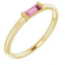 14K Yellow Pink Tourmaline Stackable Ring - 122887620P