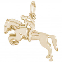 14k Gold Horse And Rider Charm