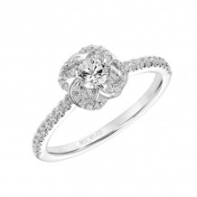 Artcarved Bridal Mounted Mined Live Center Contemporary One Love Engagement Ring Dominique 14K White Gold - 31-V885XRW-E.02